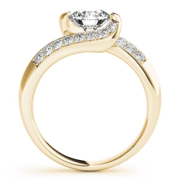 Multi-Row Engagement Ring, style 50427, Side view in yellow gold
