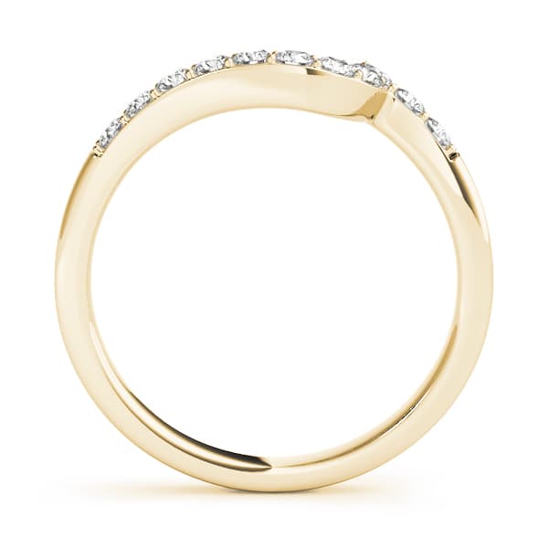 Curved Wedding Band (0.22 ct. tw.), Side view in yellow gold