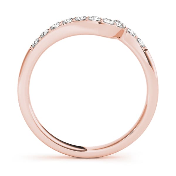 Curved Wedding Band (0.22 ct. tw.), Side view in rose gold