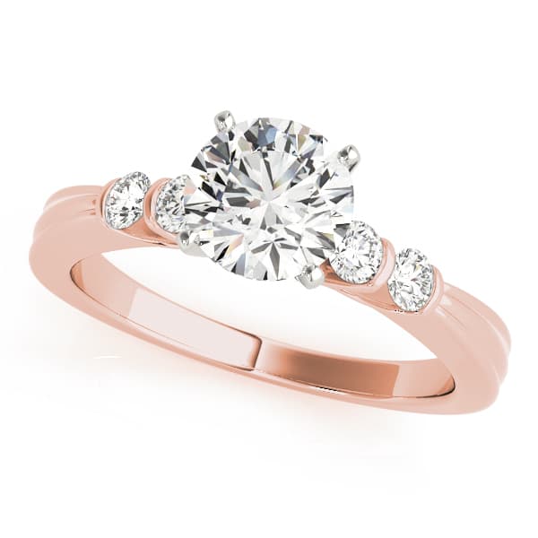 Single Row Prong Set Engagement Ring, style 50429, Front view in rose gold