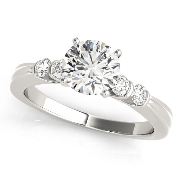 Single Row Prong Set Engagement Rings — style 50429 in 10k White Gold