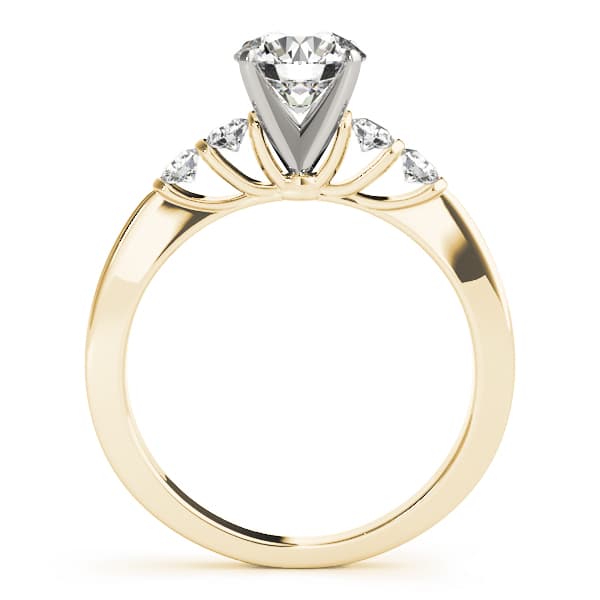 Single Row Prong Set Engagement Ring, style 50429, Side view in yellow gold