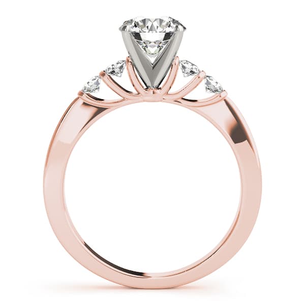 Single Row Prong Set Engagement Ring, style 50429, Side view in rose gold