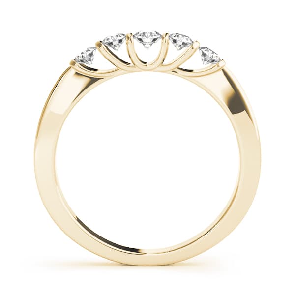 Bar Set Wedding Band (0.3 ct. tw.), Side view in yellow gold