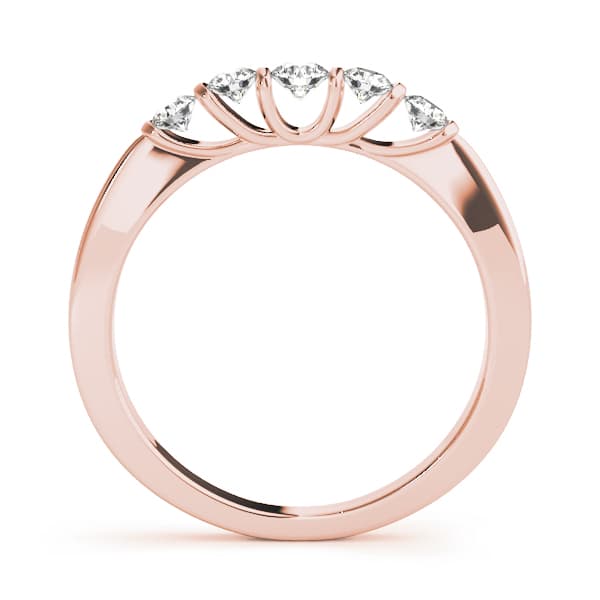 Bar Set Wedding Band (0.3 ct. tw.), Side view in rose gold
