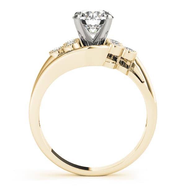 Cluster Sides Engagement Ring, style 50430, Side view in yellow gold