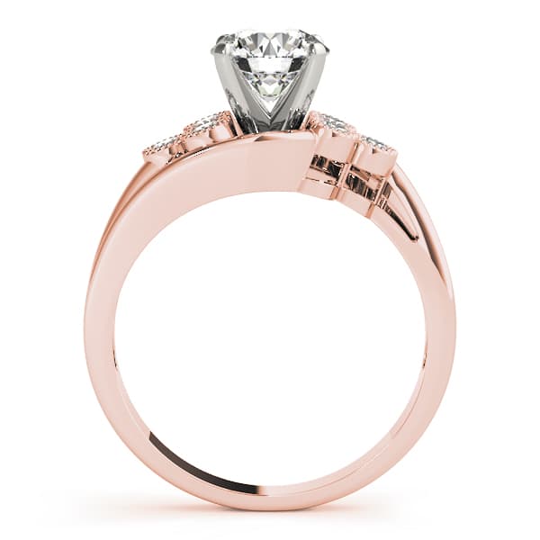 Cluster Sides Engagement Ring, style 50430, Side view in rose gold