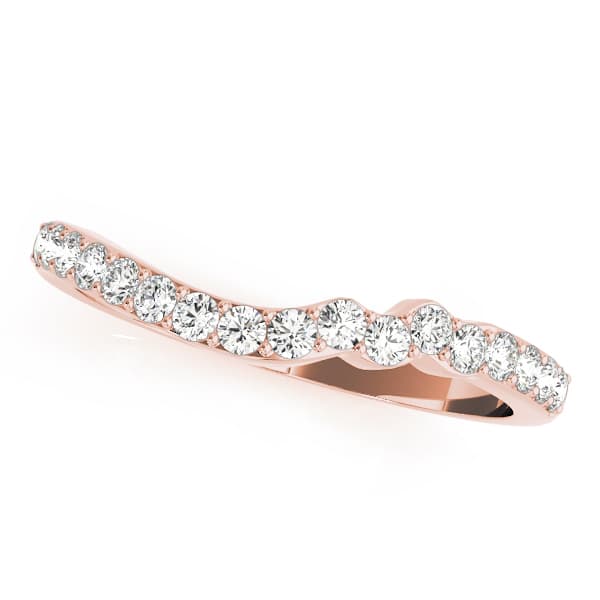 Prong Set Curved Wedding Band (1/3 ct. tw.), Front view in rose gold