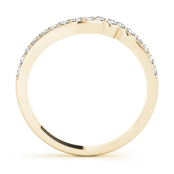 Prong Set Curved Wedding Band (1/3 ct. tw.), Side view in yellow gold