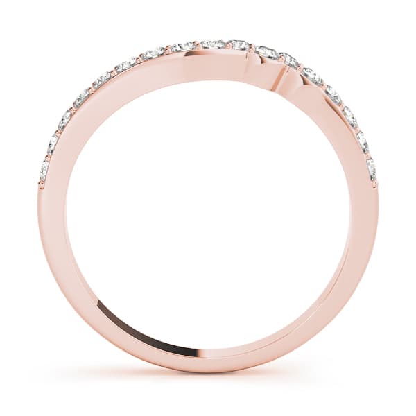 Prong Set Curved Wedding Band (1/3 ct. tw.), Side view in rose gold