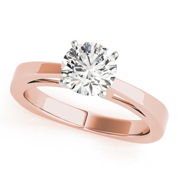 Solitaire Engagement Ring, style 50431, Front view in rose gold