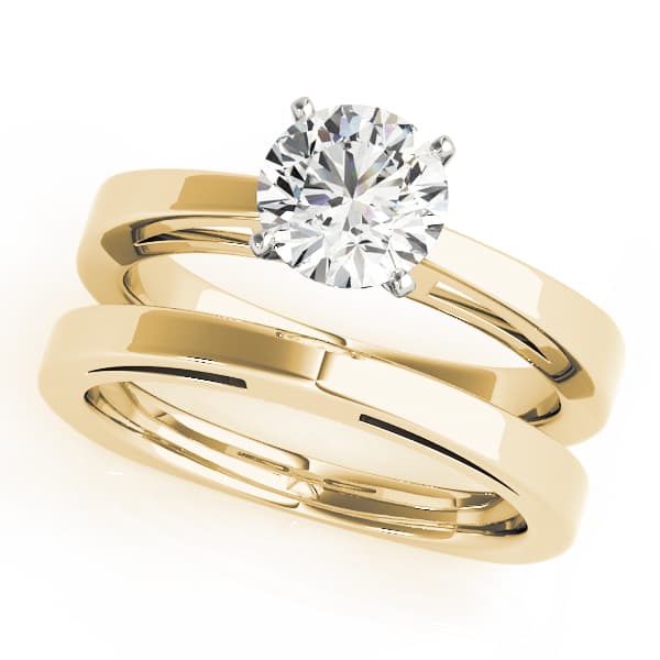 Solitaire Engagement Ring, style 50431, On hand view in yellow gold