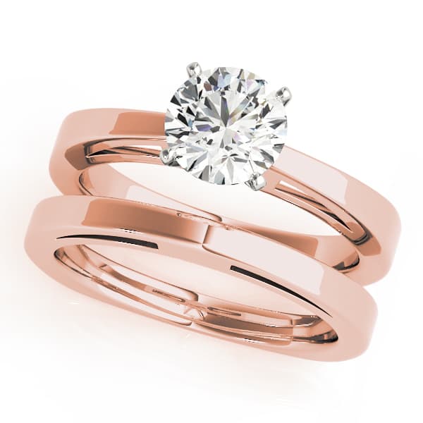 Solitaire Engagement Ring, style 50431, On hand view in rose gold