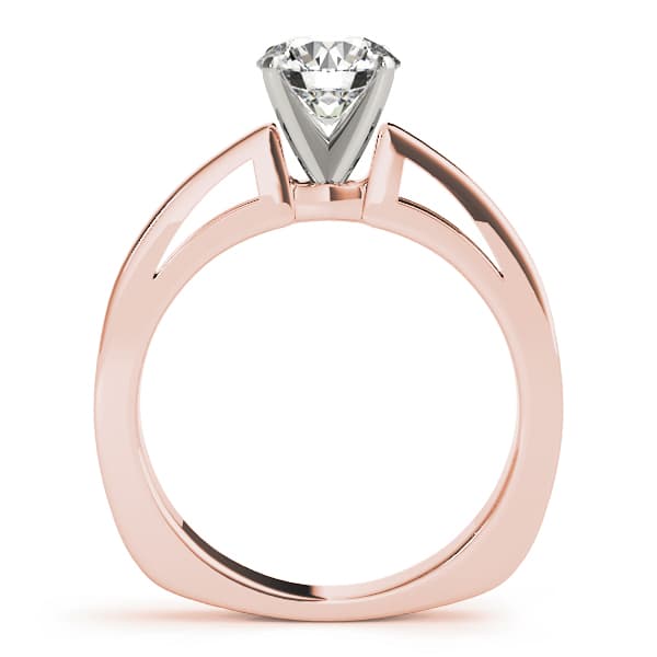 Solitaire Engagement Ring, style 50431, Side view in rose gold