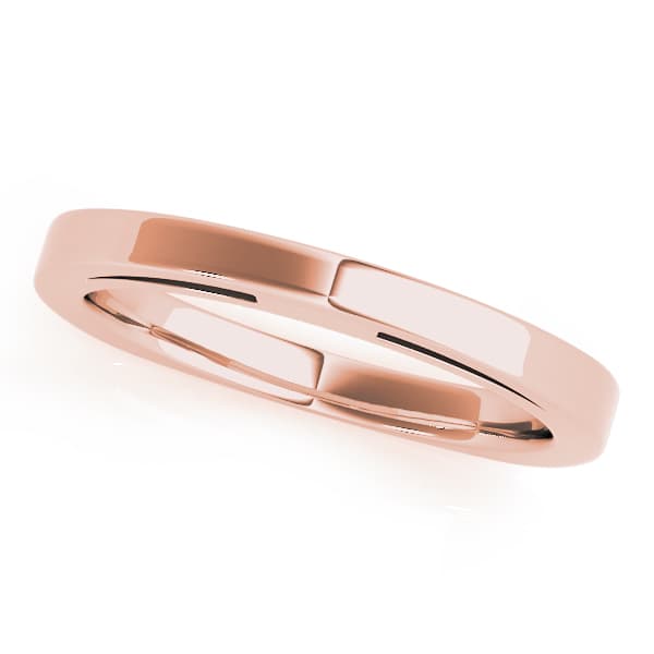 Gold Wedding Band, Front view in rose gold