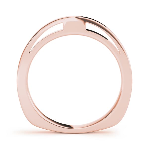 Gold Wedding Band, Side view in rose gold