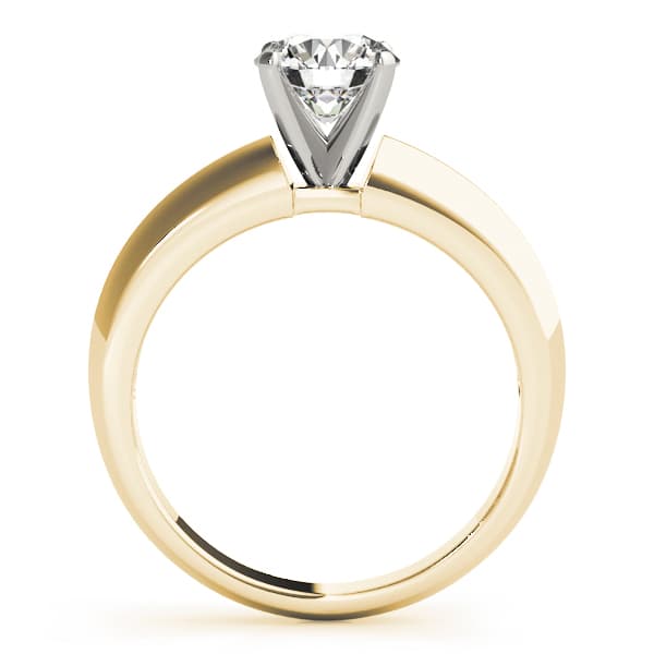 Solitaire Peghead Engagement Ring, style 50432, Side view in yellow gold
