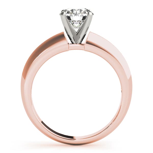 Solitaire Peghead Engagement Ring, style 50432, Side view in rose gold