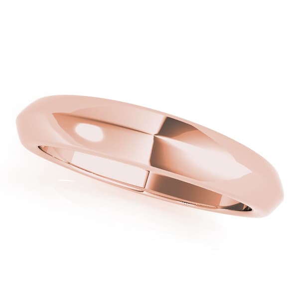 Gold Wedding Band, Front view in rose gold