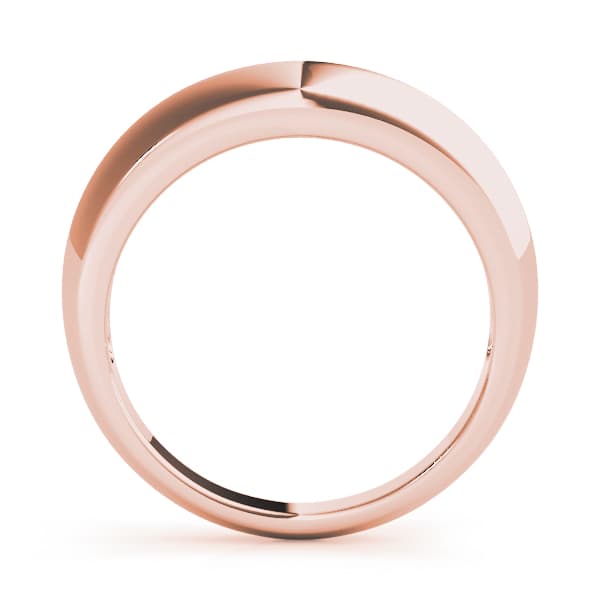 Gold Wedding Band, Side view in rose gold