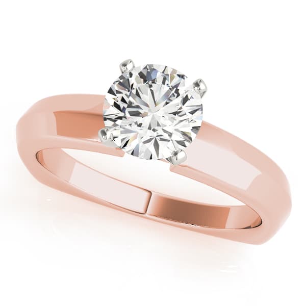 Solitaire Engagement Ring, style 50433, Front view in rose gold