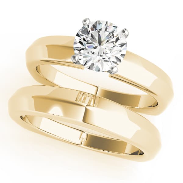 Solitaire Engagement Ring, style 50433, On hand view in yellow gold