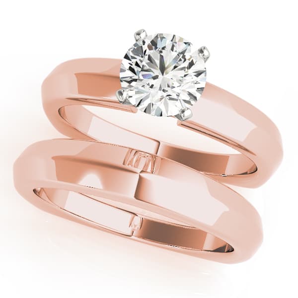 Solitaire Engagement Ring, style 50433, On hand view in rose gold