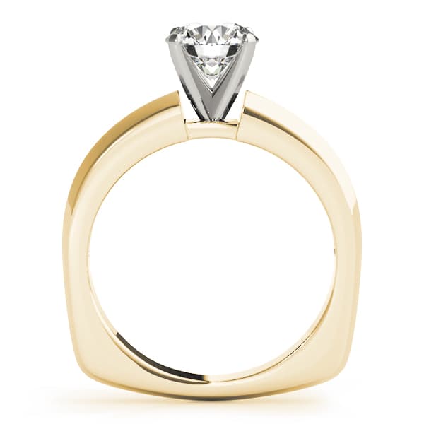 Solitaire Engagement Ring, style 50433, Side view in yellow gold