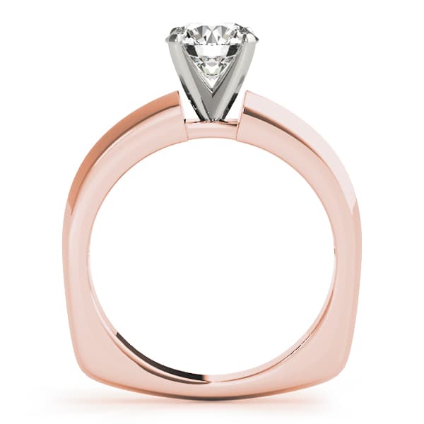 Solitaire Engagement Ring, style 50433, Side view in rose gold