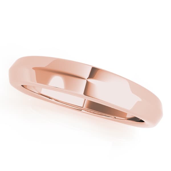 Gold Wedding Band, Front view in rose gold