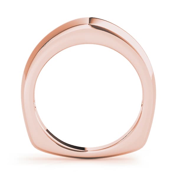 Gold Wedding Band, Side view in rose gold
