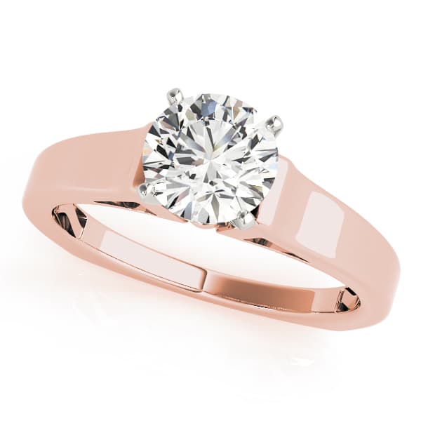 Solitaire Engagement Ring, style 50436, Front view in rose gold