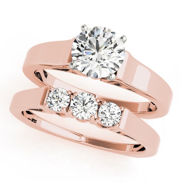 Solitaire Engagement Ring, style 50436, On hand view in rose gold
