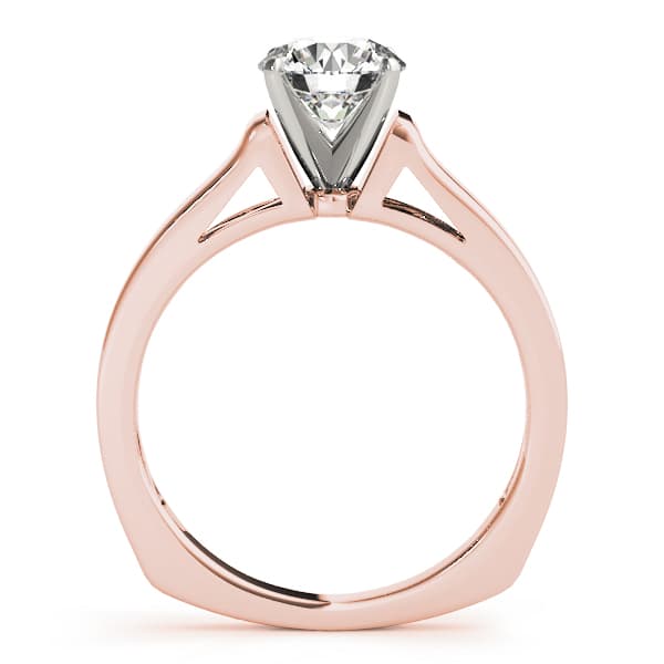 Solitaire Engagement Ring, style 50436, Side view in rose gold
