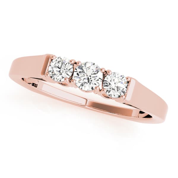 Prong Set Wedding Band (1/3 ct. tw.), Front view in rose gold