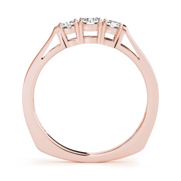 Prong Set Wedding Band (1/3 ct. tw.), Side view in rose gold