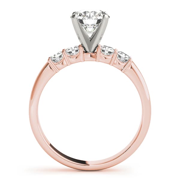 Shared Prong Engagement Ring, style 50437, Side view in rose gold