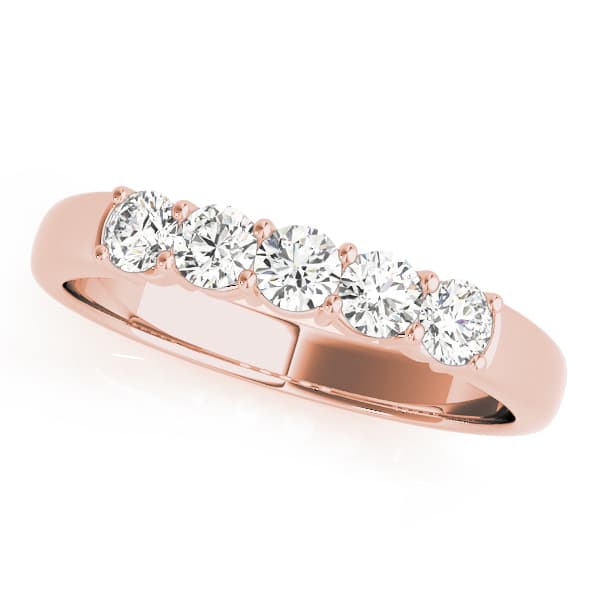 Prong Set Wedding Rings (1/2 ct. tw.), Front view in rose gold