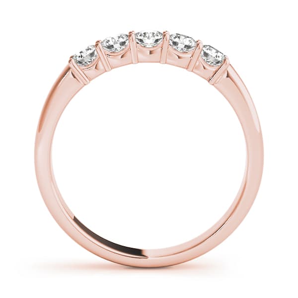 Prong Set Wedding Rings (1/2 ct. tw.), Side view in rose gold