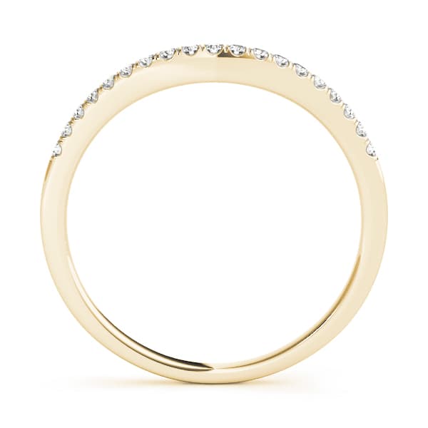 Curved Wedding Band (1/8 ct. tw.), Side view in yellow gold