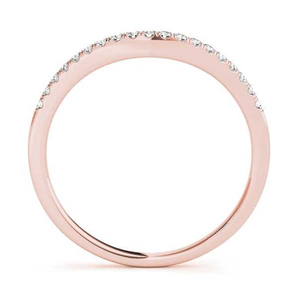 Curved Wedding Band (0.09 ct. tw.), Side view in rose gold