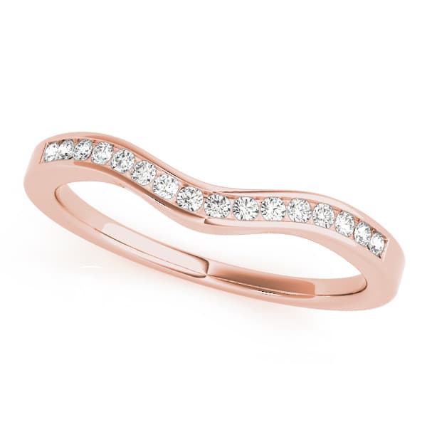 Channel Set Curved Wedding Band (1/8 ct. tw.), Front view in rose gold