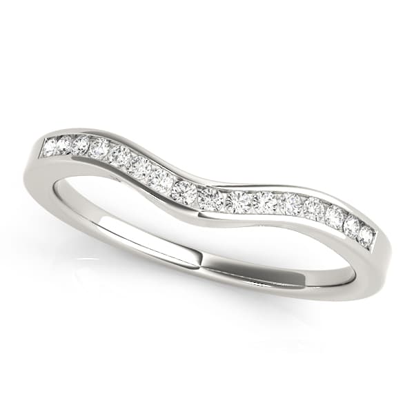 Channel Set Curved Wedding Band — View 1