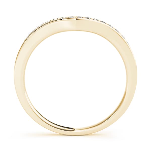 Channel Set Curved Wedding Band (1/8 ct. tw.), Side view in yellow gold
