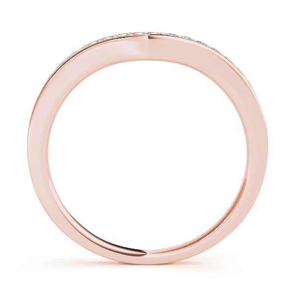 Channel Set Curved Wedding Band (1/8 ct. tw.), Side view in rose gold