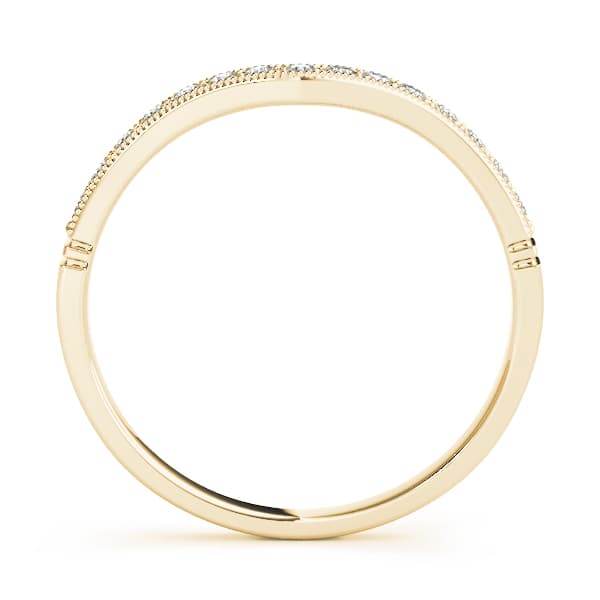 Curved Wedding Band (1/8 ct. tw.), Side view in yellow gold