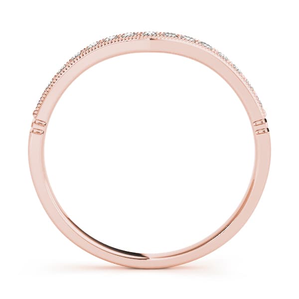 Curved Wedding Band (1/8 ct. tw.), Side view in rose gold