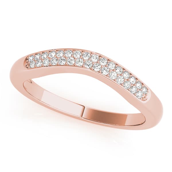 Curved Wedding Band (0.16 ct. tw.), Front view in rose gold