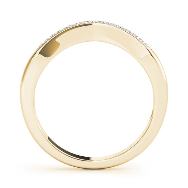 Curved Wedding Band (0.16 ct. tw.), Side view in yellow gold