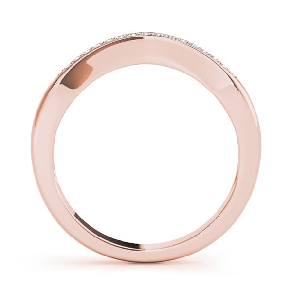 Curved Wedding Band (0.16 ct. tw.), Side view in rose gold